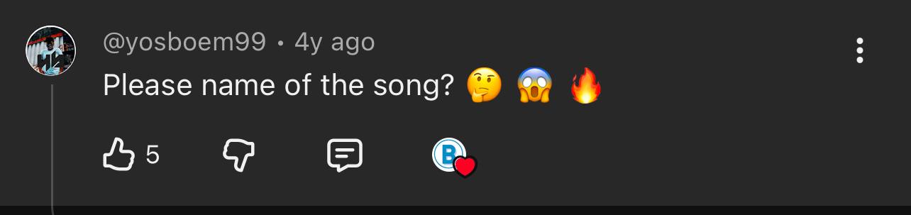 YouTube viewer asking for song name