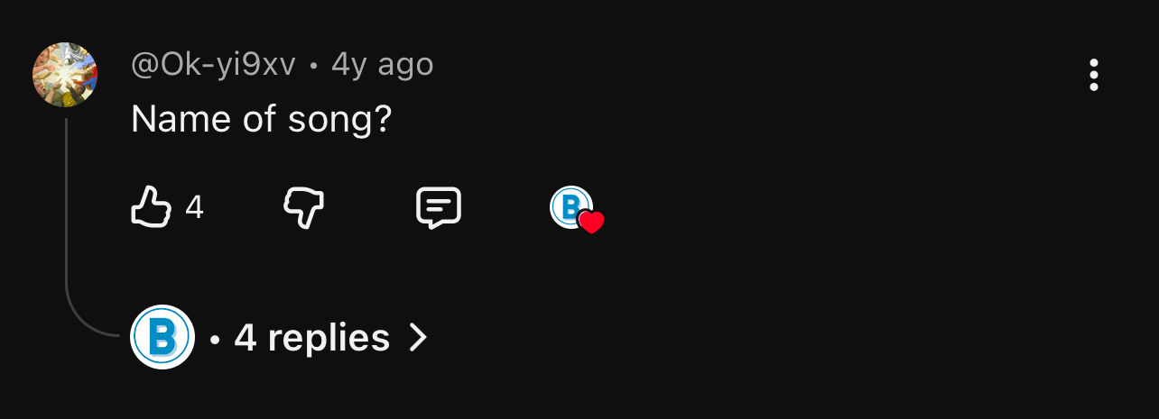 YouTube viewer requesting song info